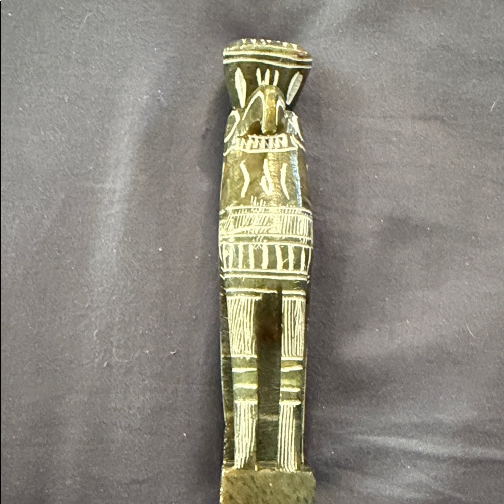 Vintage Egyptian Green Carved Figurine
